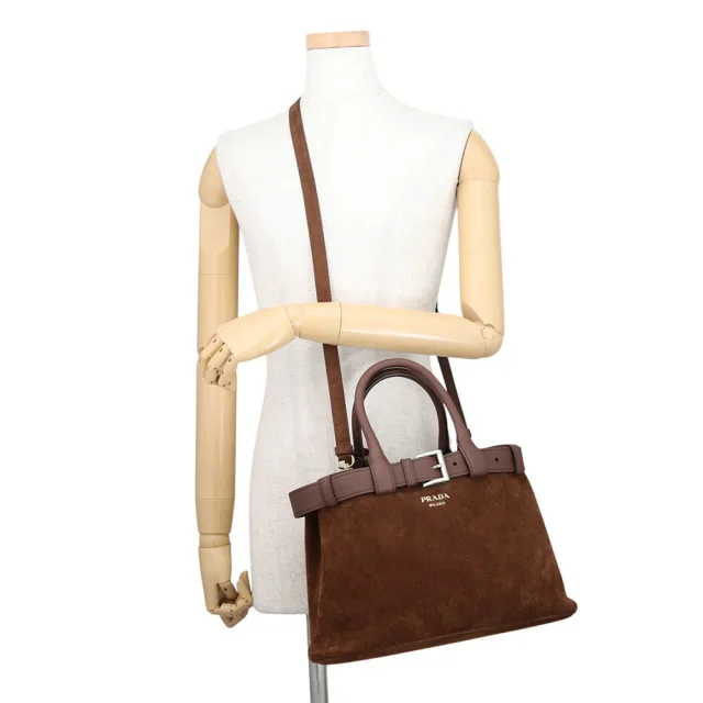 Prada Buckle Suede Medium Bag Cocoa Brown1BA434_2C4S_F0324_V_OBO suede Size Medium in Suede from GALLERY RARE, photo 5 of 12