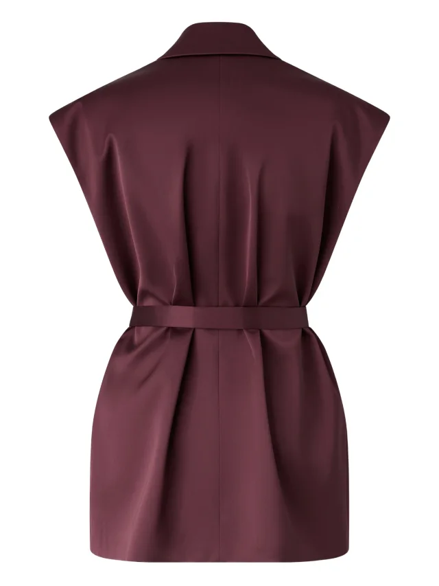 PINKO sleeveless jacket in satin in Purple, photo 2 of 2 from FARFETCH