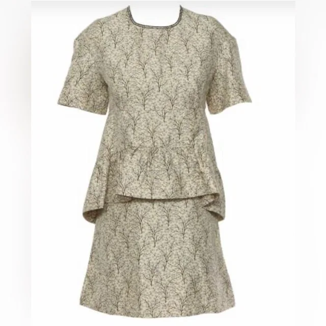 Marni Pattern Ruffle Dress Print Dress Size 38 in green|white Silk from Poshmark