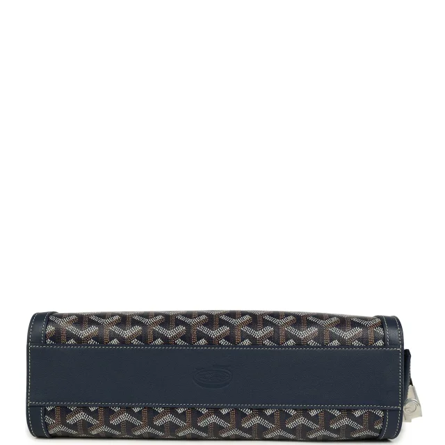 Goyard Goyardine Canvas Bonbonnière Bag Navy Blue Chevroches Calfskin Palladium Hardware in Navy Calfskin from Madison Avenue Couture, photo 7 of 9
