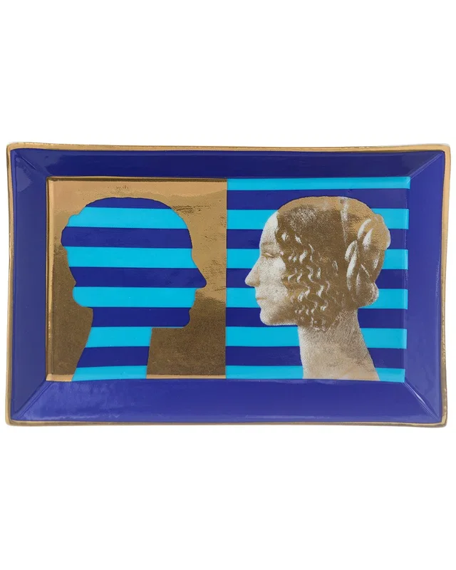 Jonathan Adler Renaissance Rectangle Tray in Blue, image 1 of 1 from Rue La La