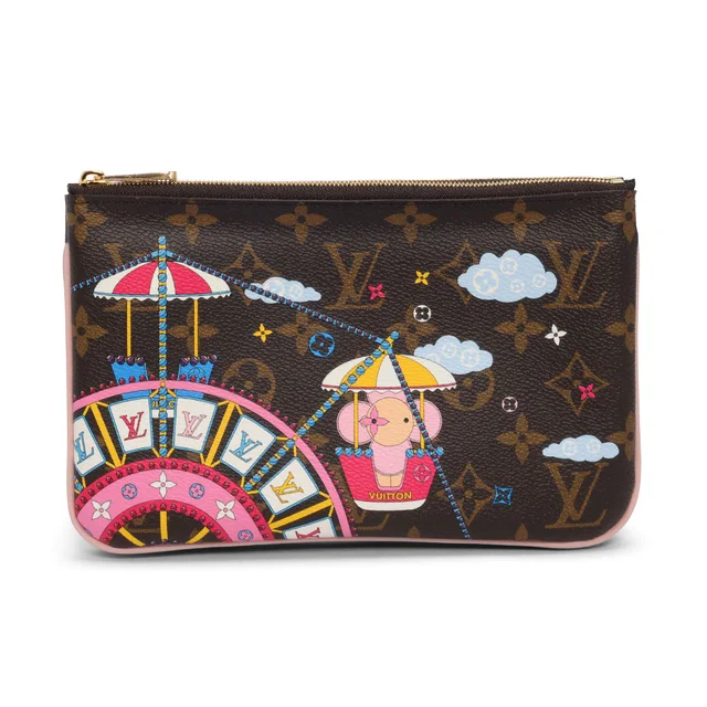 Louis Vuitton Monogram Big Wheel Double Zip Pochette in Coated canvas from Blue Spinach