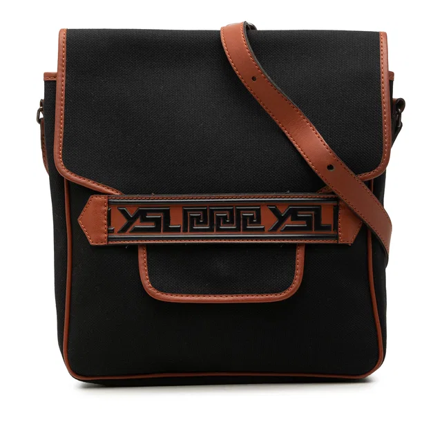 Black Saint Laurent Canvas Crossbody in Black Canvas from Designer Revival