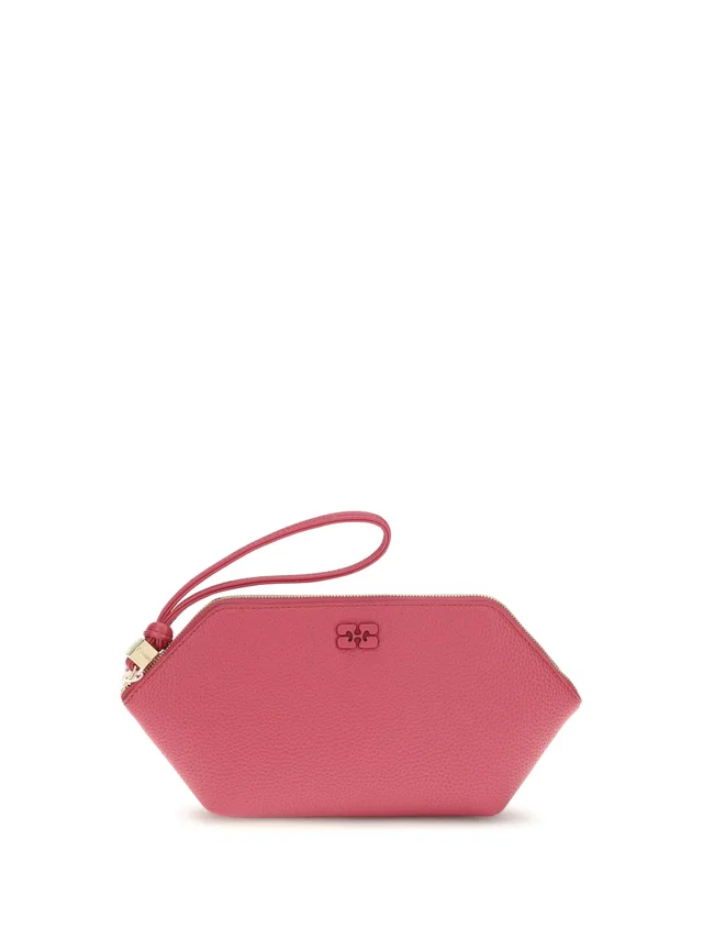 GANNI Bou Clutch — Red Recycled Polyester in Red Caviar leather from HEWI