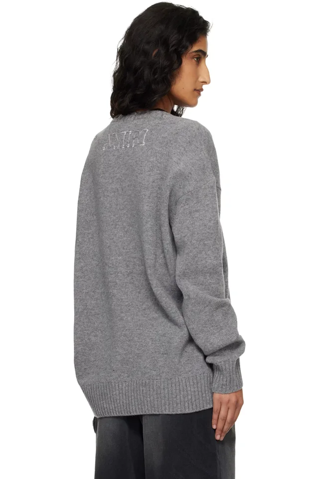 AMIRI Gray MA Applique Sweater, photo 3 of 4 from SSENSE