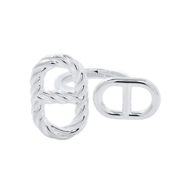 Hermès Chaine d'Ancre Alea II Torsade Ring Size 53/#13H126635B SV925 from GALLERY RARE