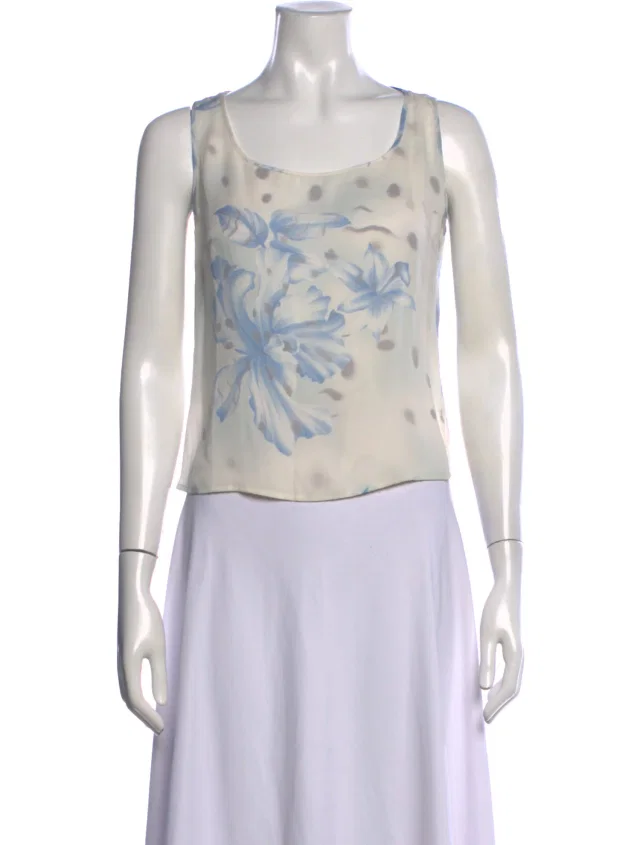 Escada Floral Print Scoop Neck Top from The RealReal