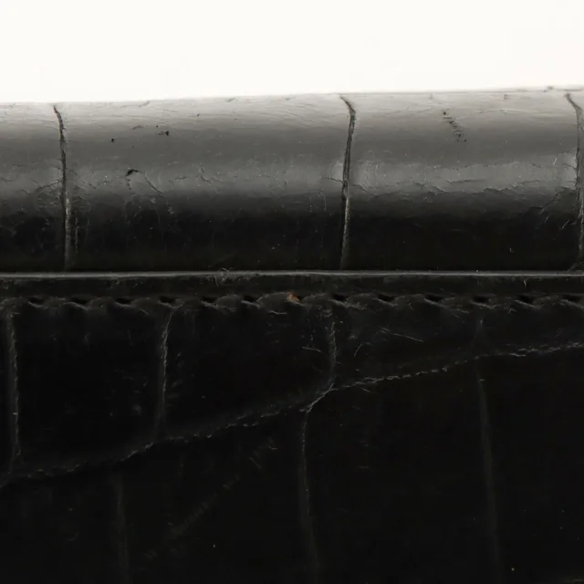 Saint Laurent Croco Embossed Kate Tassel Small Chain Shoulder Bag Black in Black Leather from VINTAGE QOO TOKYO, photo 14 of 14