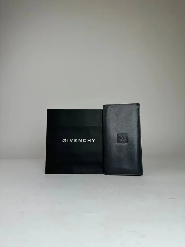 Givenchy Vintage 4g Leather Long Bifold Wallet Black in black Leather from Grailed
