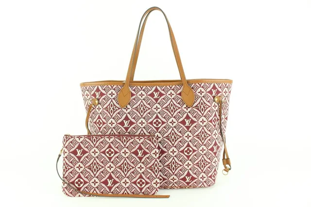 Louis Vuitton Bordeaux Monogram Since 1854 Neverfull MM Tote with Pouch in Burgundy Canvas from Bagriculture