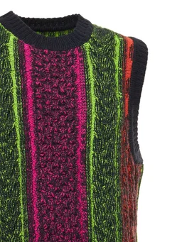 Agr Knit Vest with Round Neckline in 100% Wool, photo 4 of 6 from LUISAVIAROMA