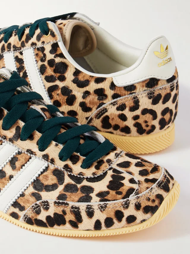 ADIDAS ORIGINALS Japan leather-trimmed leopard-print calf hair sneakers in leopard print 40% Leather 40% Textile fibers 20% Rubber, photo 4 of 4 from NET-A-PORTER (Canada)