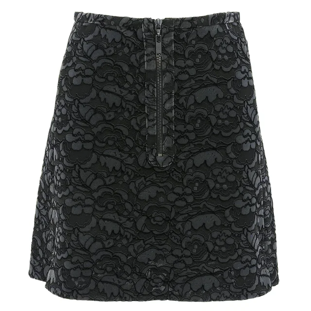 Louis Vuitton Flower Pattern Skirt #34 Black in Black Nylon from VINTAGE QOO TOKYO