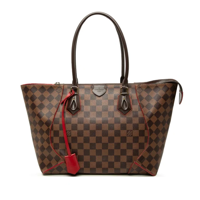 Brown Louis Vuitton Damier Ebene Caissa MM Tote Bag in Brown Canvas from Designer Revival