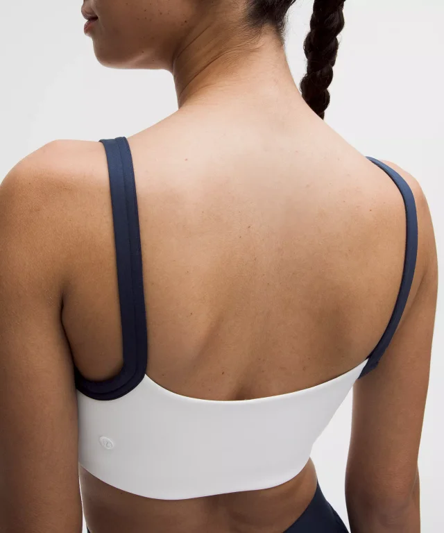 lululemon Straight-Strap Sports Bra Light Support, B/C Cup *Tennis Deuce in White/Club Blue, photo 5 of 6 from lululemon