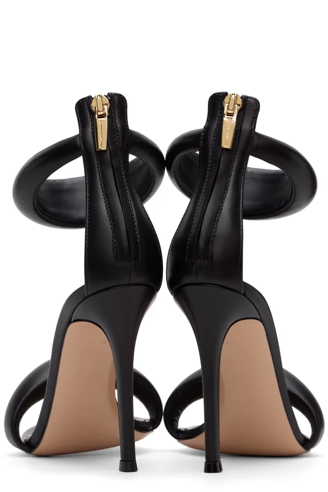 Gianvito Rossi Black Bijoux Heeled Sandals, photo 2 of 5 from SSENSE