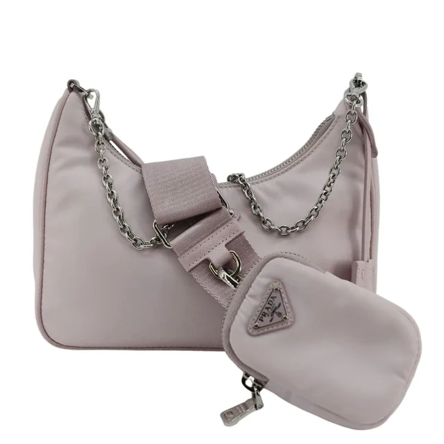 Prada Re-Edition 2005 Re-Nylon Shoulder Bag Light Pink in Pink Nylon from Dallas Designer Handbags