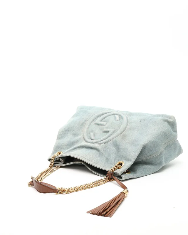 Gucci Soho Denim Chain Tote Bag in Denim from A Retro Tale, photo 6 of 8