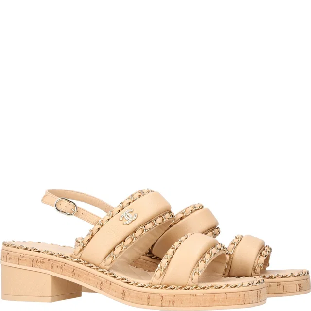 Chanel Interlocking CC Logo Slingback Sandals from HEWI