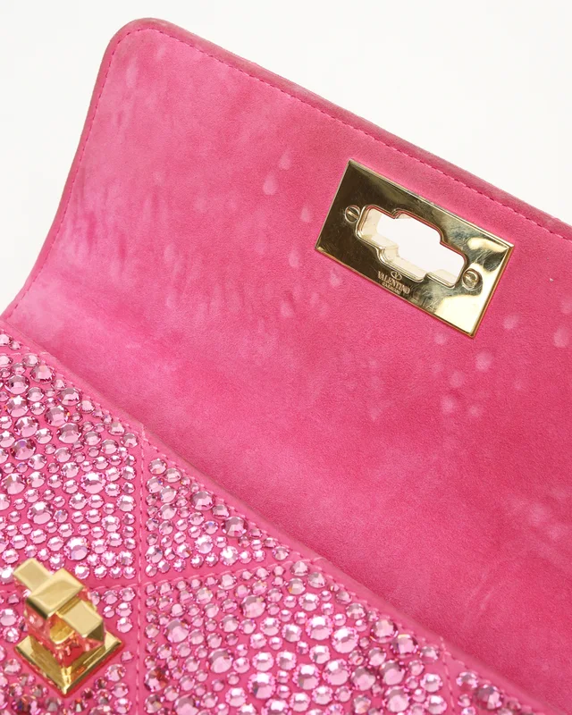 Valentino Garavani Medium Crystal Embellished Roman Stud Bag in Suede from A Retro Tale, photo 7 of 10
