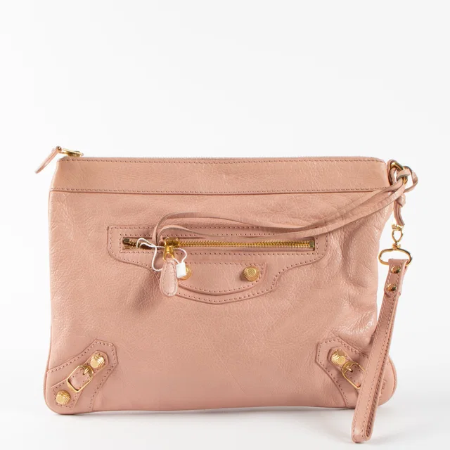 Balenciaga Pink Arena City Clutch in Pink from Labellov