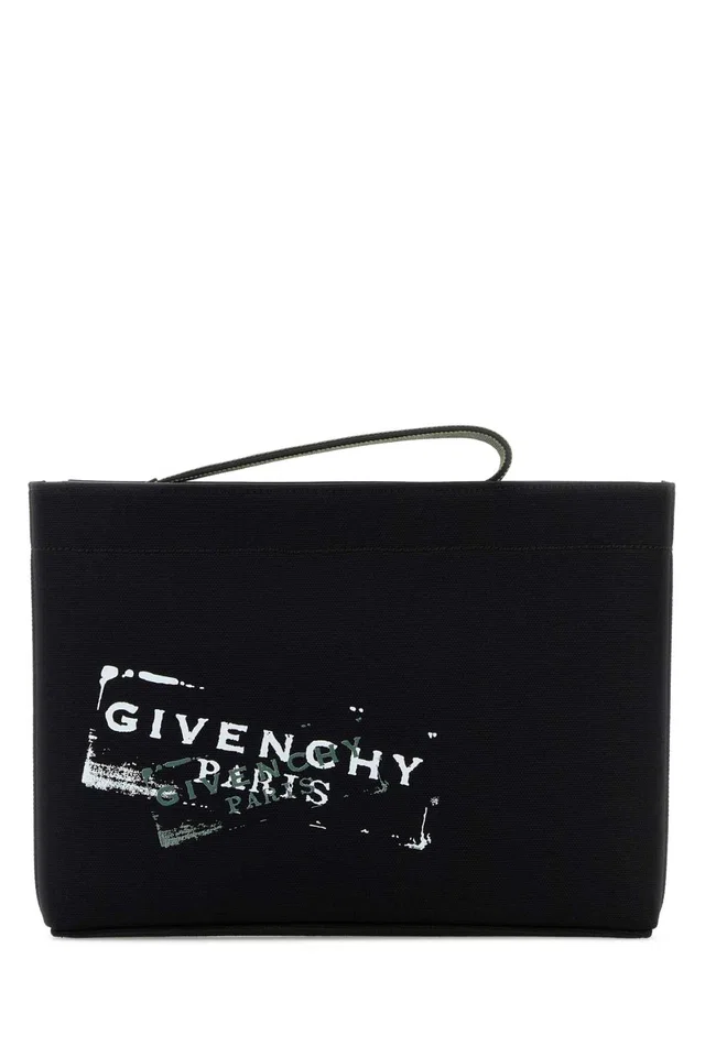Givenchy Pouch Clutch — Black in Black Canvas from HEWI