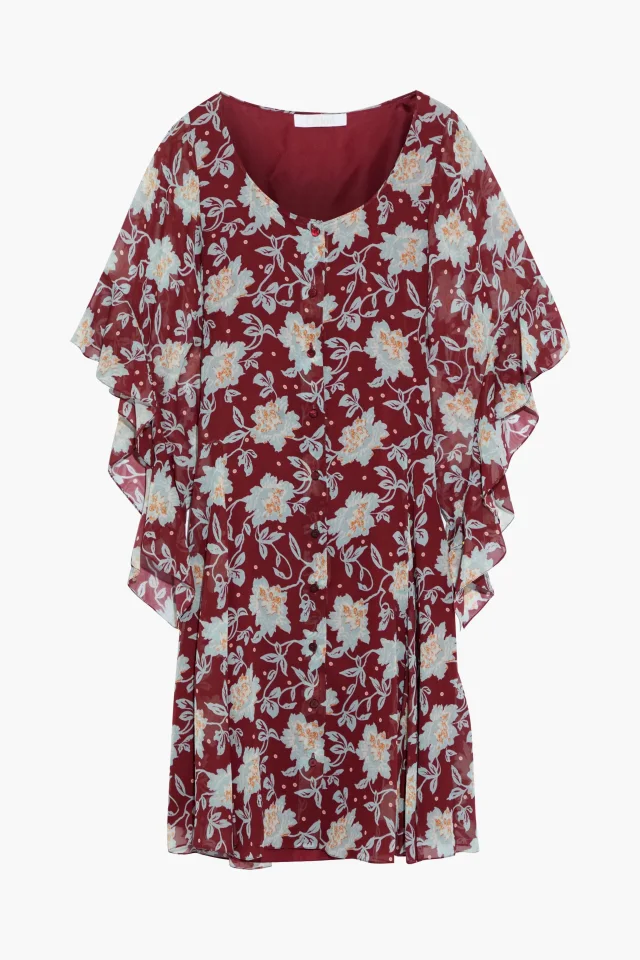 Ruffled Floral-Print Silk-Georgette Mini Dress, image 1 of 1 from THE OUTNET