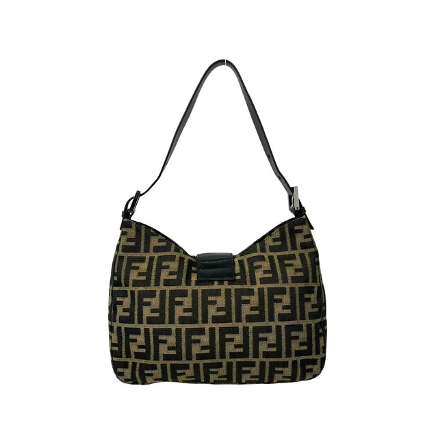 Fendi Zucca Canvas Leather Shoulder Bag in Brown Canvas from LuxUness, photo 3 of 13