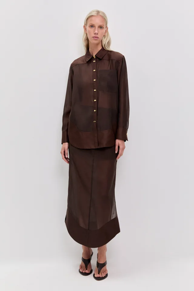 AJE Capture Shirt in Brown from Aje, photo 1 of 1