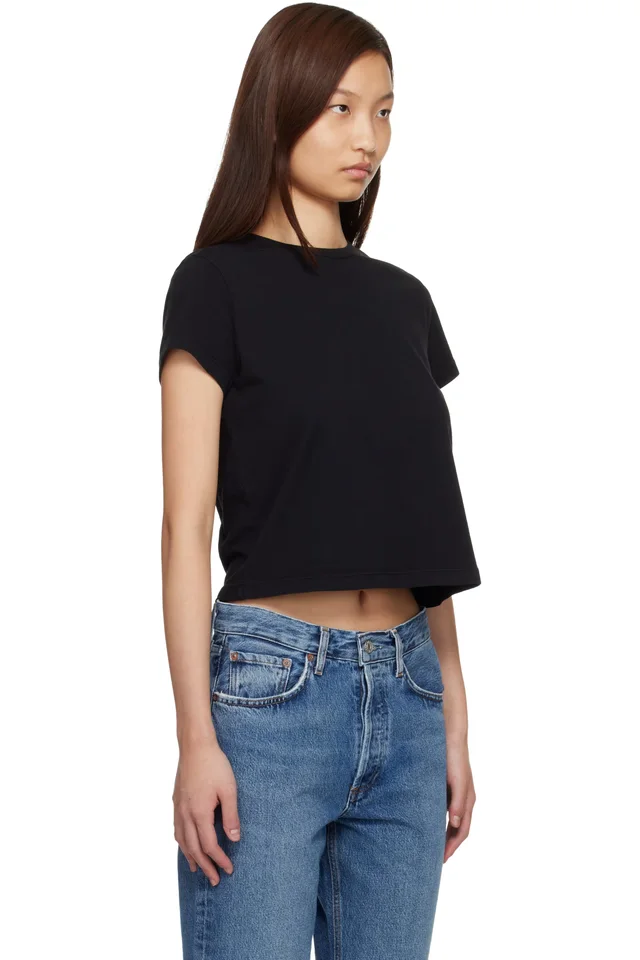 AGOLDE Black Adine Shrunken T-shirt, photo 2 of 2 from SSENSE