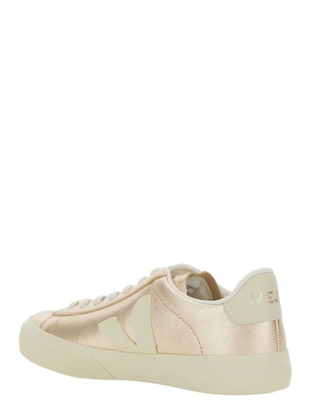VEJA Sneaker 'Campo' with Contrast Heel with Lettering Logo and Logo Patch on the Side in Metallic Leather Unisex in 100% Organic Traced leather, photo 6 of 7 from Gaudenzi Boutique