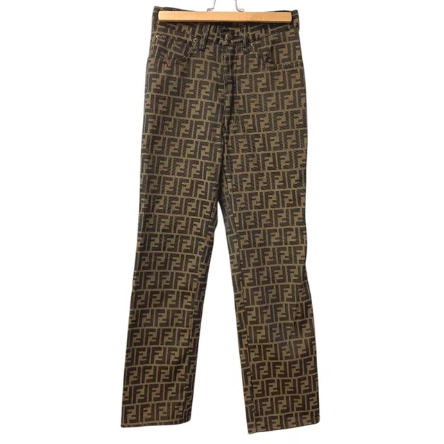 Fendi Pants Zucca Logo Polyester Brown in Brown from The Reluxe