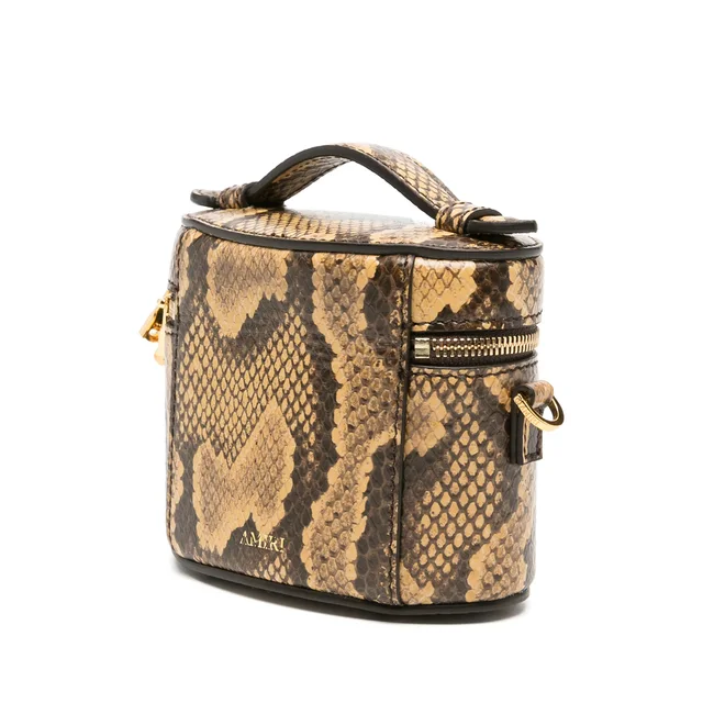 Amiri nano snake-effect logo-plaque vanity mini bag, photo 3 of 8 from SENSER