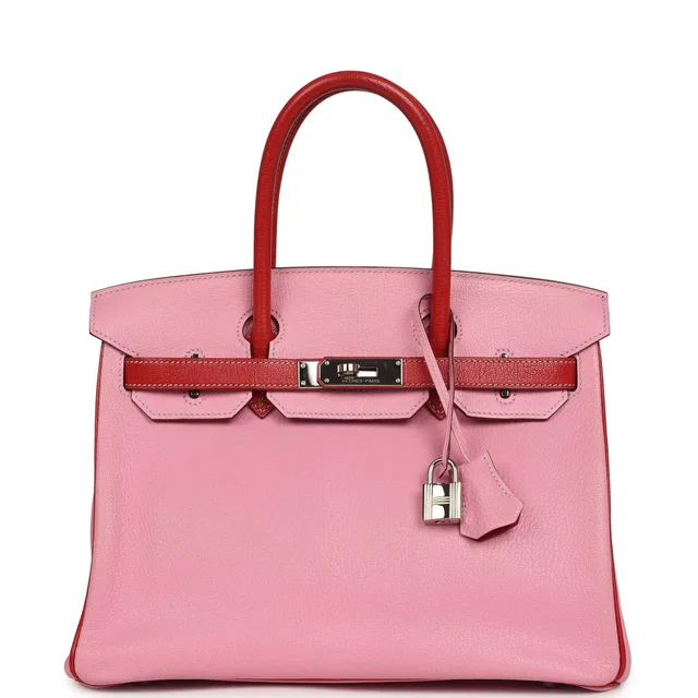 Hermès Special Order (HSS) Birkin 30 Bubblegum Pink, Rouge Casaque Chevre Mysore Palladium Hardware in Red Goatskin from Madison Avenue Couture