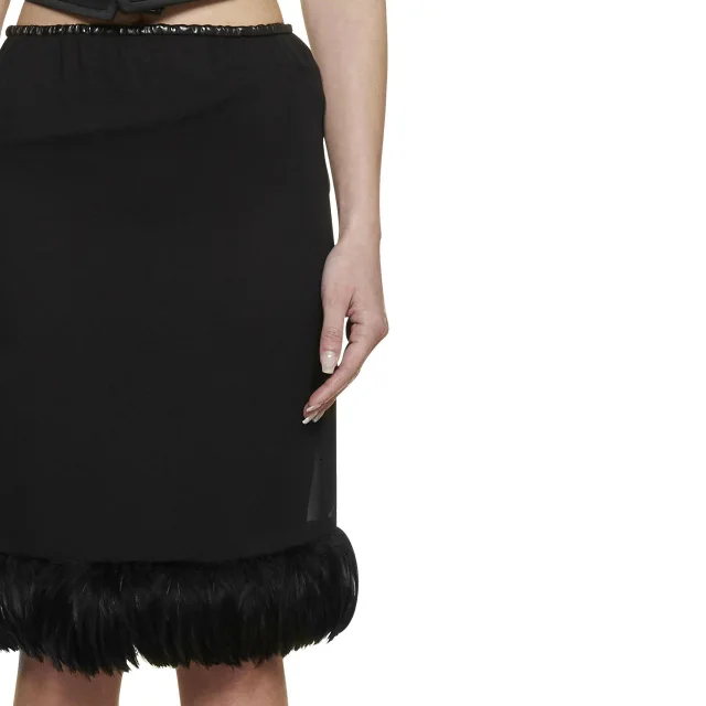 Saint Laurent Feathers Trim Silk Skirt, photo 8 of 8 from Balardi
