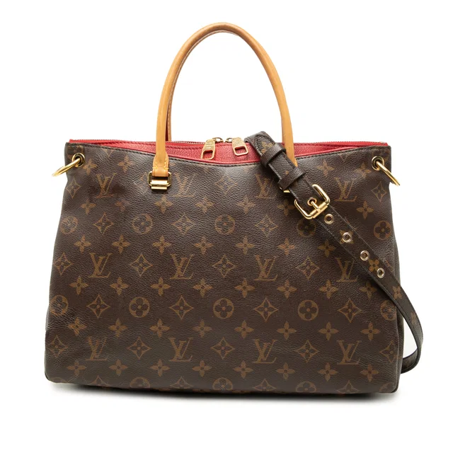 Brown Louis Vuitton Monogram Pallas MM Satchel in Brown Coated canvas from Designer Revival