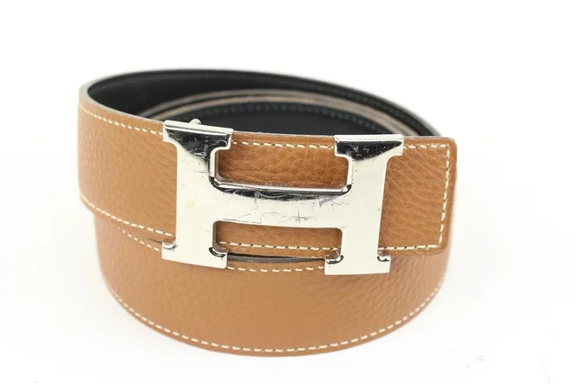 Hermès Size 85 Brown x Black x Silver 32mm Reversible H Logo Belt Kit in Black from Bagriculture