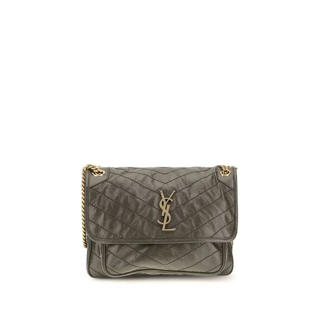 Saint Laurent Bicolor Calf Leather Bos Taurus Shoulder Bag in Calfskin from HEWI