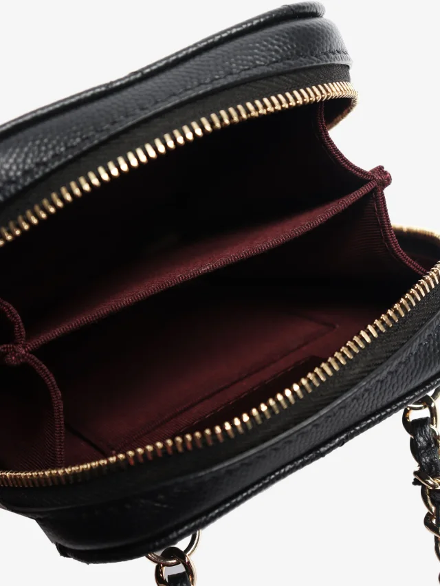 Chanel Black 2019 quilted phone holder in Black Caviar leather from Sign of the Times, photo 7 of 11