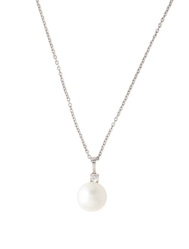 Mikimoto 18K South Sea Pearl & Diamond Pendant Necklace, 18" in multicolor from The RealReal