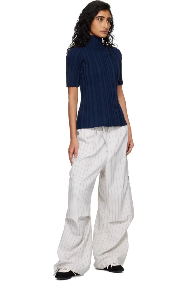 Y-3 Off-White Pinstripe UT Straight Leg Lounge Pants, photo 4 of 4 from SSENSE