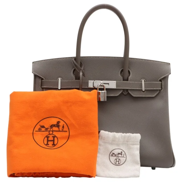 Hermès 2011 Cartier Candy Barkin 30 Etoupe/Blue Tauraasa from VINTAGE QOO TOKYO, photo 14 of 14