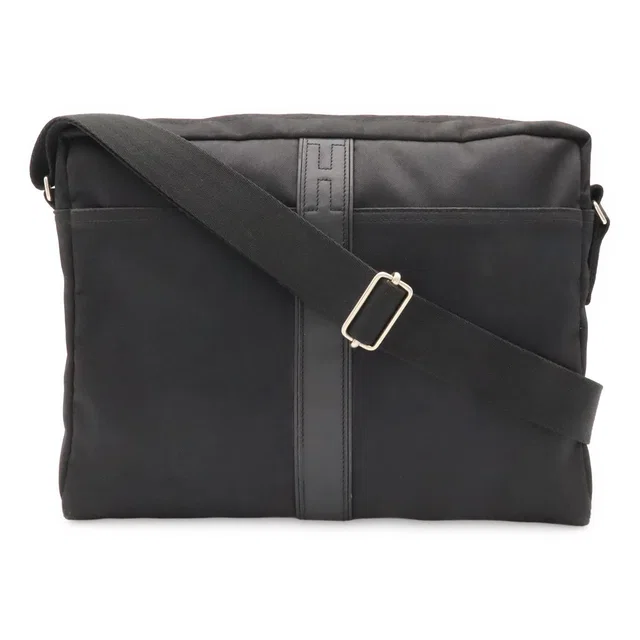 Hermès Acapulco Besace MM Shoulder Bag Crossbody Nylon Leather Black in Black Nylon from The Reluxe