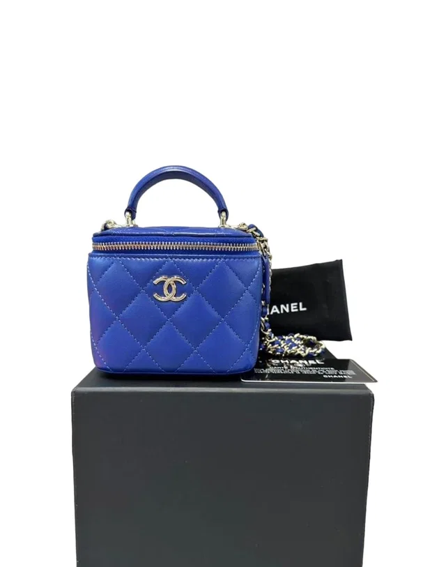 Chanel Blue Mini Vanity Bag in Blue from Luxury Promise
