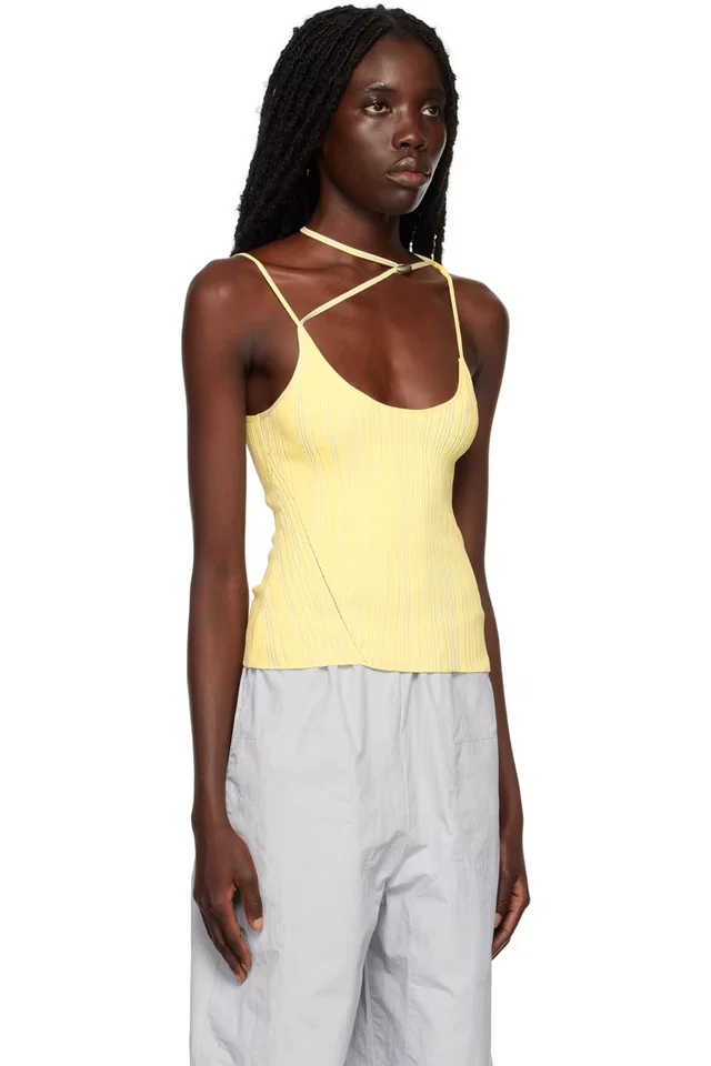 Paris Georgia Yellow Asymmetric Camisole, photo 2 of 2 from SSENSE