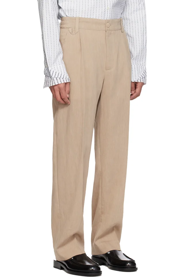 JACQUEMUS Beige 'The Croisière' Trousers, photo 2 of 4 from SSENSE
