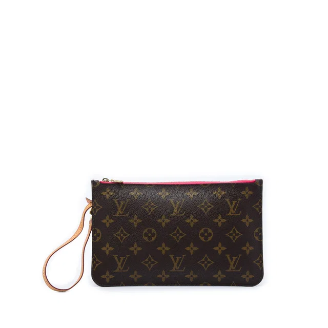 Brown Louis Vuitton Monogram Neverfull Pouch MM in Brown Coated canvas from Designer Revival