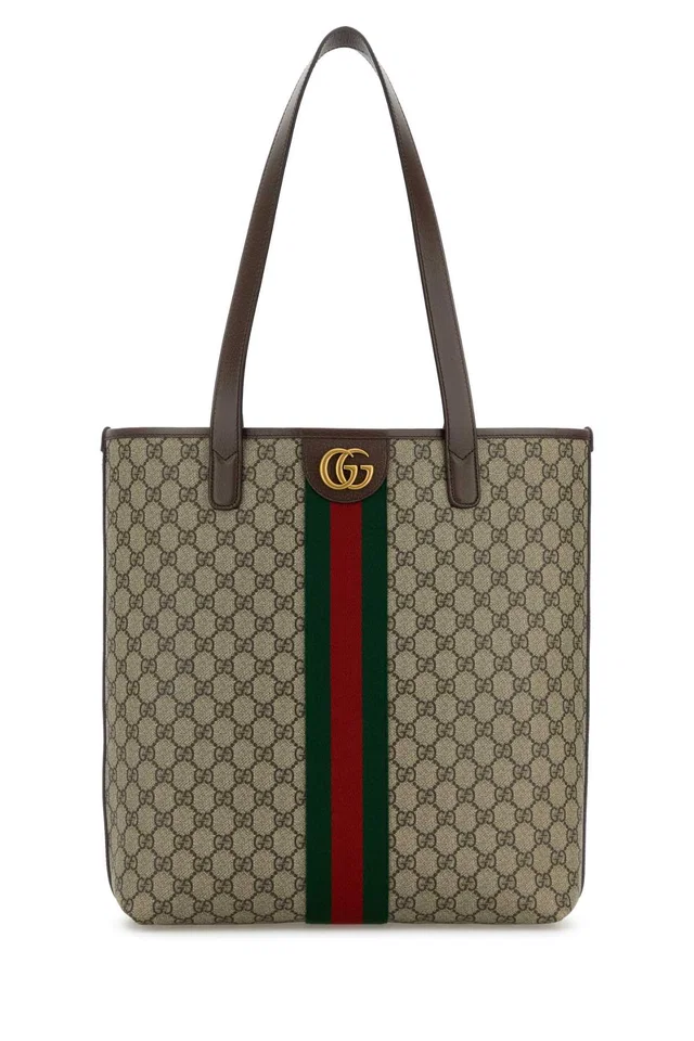 Gucci Gg Monogram Canvas Tote Bag — Beige T Polyurethane Polyamide in Beige Coated canvas from HEWI