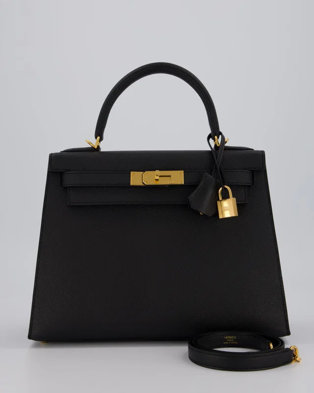 Hermès Kelly 28 Sellier Bag in Black Epsom leather from Sellier