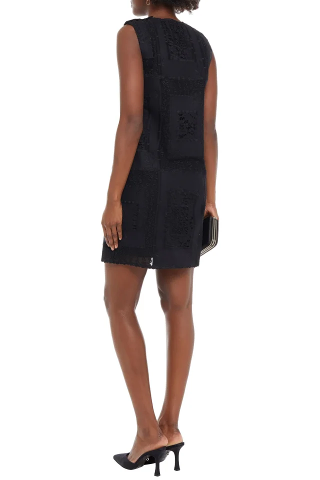 Valentino Garavani Lace-Paneled Woven Mini Dress, photo 3 of 4 from THE OUTNET